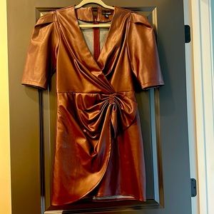 Fun mini red wine leather dress, super fitting and fun!